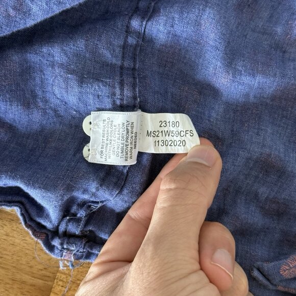 Peter Millar Short Sleeve Shirt Sz M Blue Button Up Fern All Over Print - Picture 9 of 12